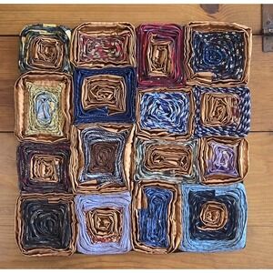 Vintage Dreamweavers Handmade Silk Tie Pillow Cover with Hand-Rolled Roses